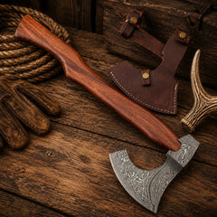 512-Layer Damascus Steel Axe