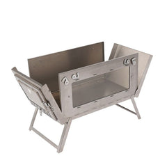ULTRALIGHT FOLDING TITANIUM HOT TENT WOODBURNING STOVE WITH GLASS WINDOW